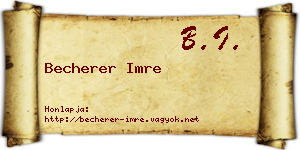 Becherer Imre névjegykártya